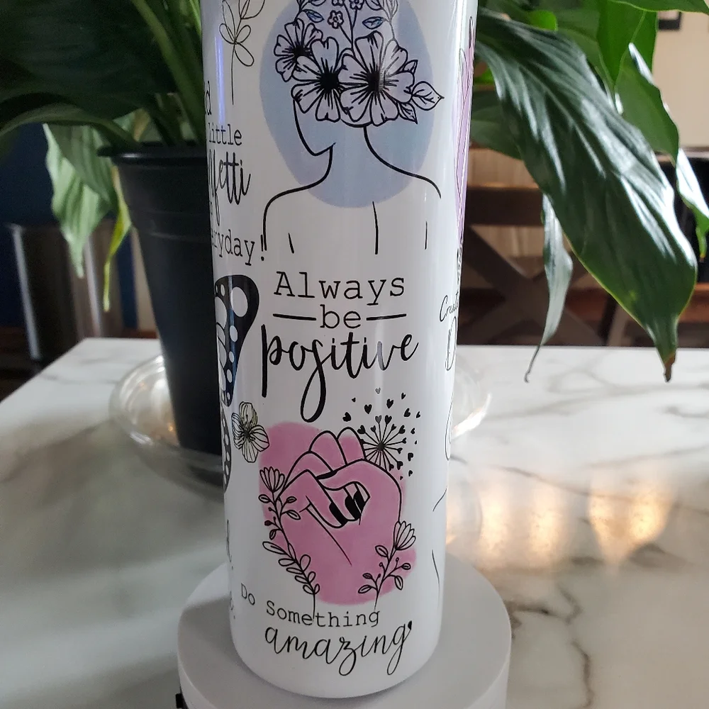 Motivational Positive Affirmations 20oz Tumbler with duo lids 🎉sale